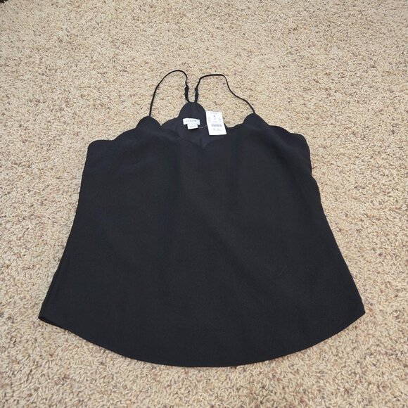 J Crew Black Tank Blouse Women's Size 10 Adjustable Strap NWT - Picture 1 of 8